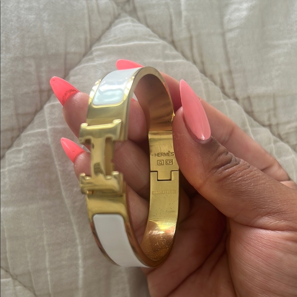 Hermes Gold and White Modern Accessory